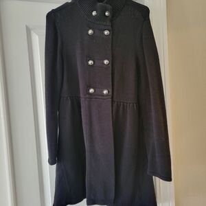 Style & Co Long Sleeve Button Black Sweater - Size L